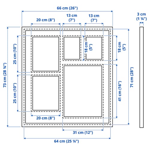 Illustration with measurements for the product: RÖDALM.