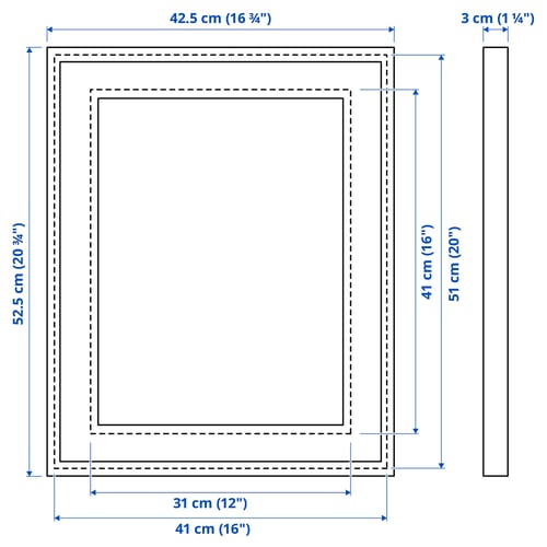 Illustration with measurements for the product: RÖDALM.