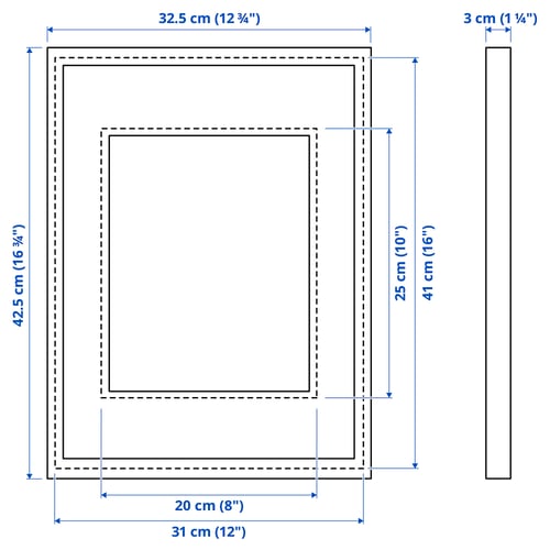 Illustration with measurements for the product: RÖDALM.