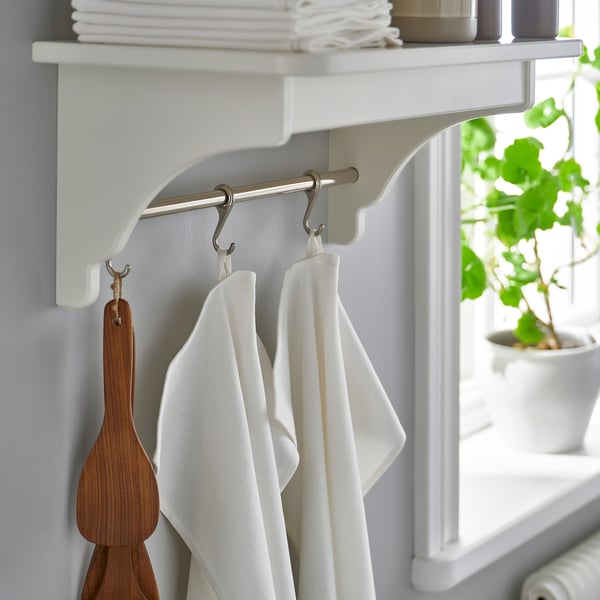 RÖDSPÄTTA Tea towel, white, 45x60 cm