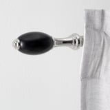 RÖNNSUMAK Curtain rod set, silver-colour, 120-210 cm 19 mm