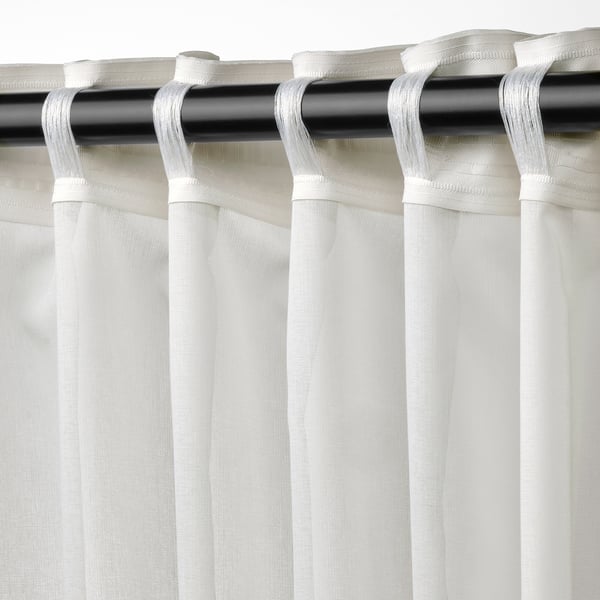 ROSENROBINIA Sheer curtains, 1 pair, white/with heading tape, 145x250 cm