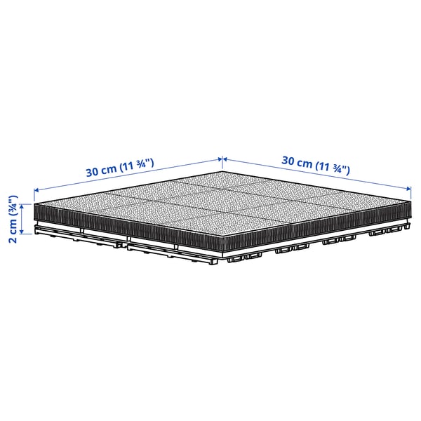 RUNNEN Floor decking, outdoor, artificial grass, 0.81 m²