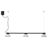 SAMBORD Pendant lamp with 3 lamps, black/white