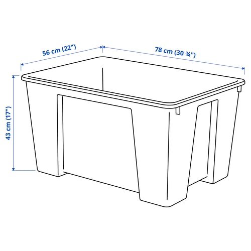 Illustration with measurements for the product: SAMLA.