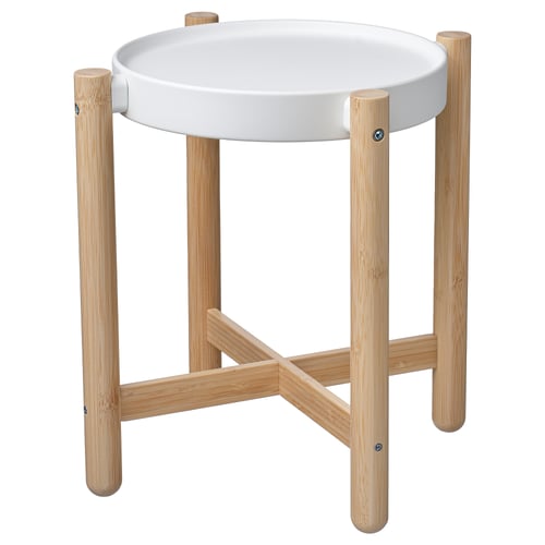 SATSUMAS Plant stand, bamboo/white, 36 cm