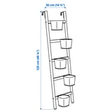 SATSUMAS Plant stand with 5 plant pots, bamboo/white, 125 cm
