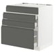 SEKTION Base cab f hob/4 fronts/3 drawers