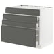 SEKTION Base cab f hob/4 fronts/3 drawers