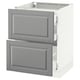 SEKTION Base cab with 2 fronts/3 drawers, white Maximera/Bodbyn grey, 61x61x76 cm
