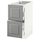 SEKTION Base cab with 2 fronts/3 drawers, white Maximera/Bodbyn grey, 38x61x76 cm
