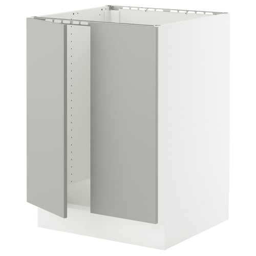 White SEKTION kitchen cabinet, light grey, modern design.