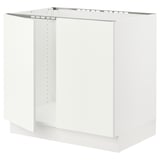 SEKTION Base cabinet for sink + 2 doors, white/Vallstena white, 91x61x76 cm