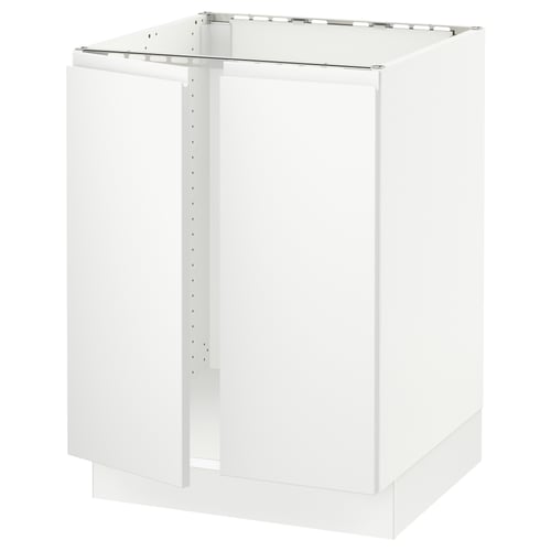 An ikea SEKTION white kitchen cabinet unit. Its rectangular, modern, and minimalist with a 19mm thick sturdy frame.