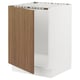 SEKTION Base cabinet for sink, white/Tistorp brown walnut effect, 61x61x76 cm