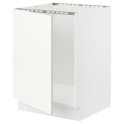 SEKTION Base cabinet for sink, white/Vallstena white, 61x61x76 cm