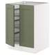 SEKTION Base cabinet w wire basket/2 doors, white/Axstad grey-green, 61x61x76 cm