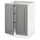 SEKTION Base cabinet w wire basket/2 doors, white/Bodbyn grey, 61x61x76 cm