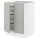 SEKTION Base cabinet w wire basket/2 doors, white/Havstorp light grey, 61x61x76 cm