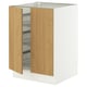 SEKTION Base cabinet w wire basket/2 doors, white/Sinarp oak veneer, 61x61x76 cm