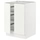SEKTION Base cabinet w wire basket/2 doors, white/Vallstena white, 61x61x76 cm