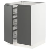 SEKTION Base cabinet w wire basket/2 doors