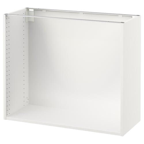 White SEKTION kitchen cabinet box with ventilation, made of fiberboard and metal frame, designed for modular systems.