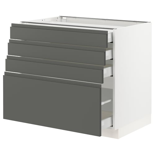 Dark grey ikea SEKTION kitchen unit, modern design with multiple drawers.
