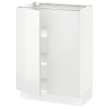 SEKTION Base cabinet with shelves/2 doors, white/Ringhult white, 61x37x76 cm