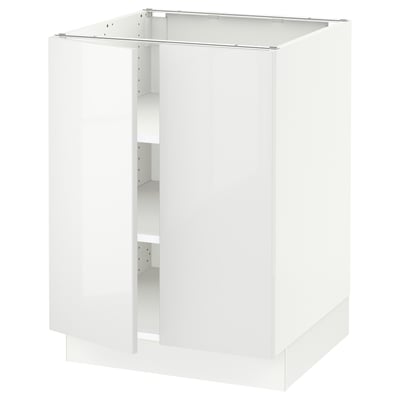 SEKTION Base cabinet with shelves/2 doors, white/Ringhult white, 61x61x76 cm