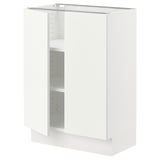 SEKTION Base cabinet with shelves/2 doors, white/Vallstena white, 61x37x76 cm