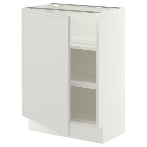 SEKTION Base cabinet with shelves, white/Aspudden light grey, 61x37x76 cm