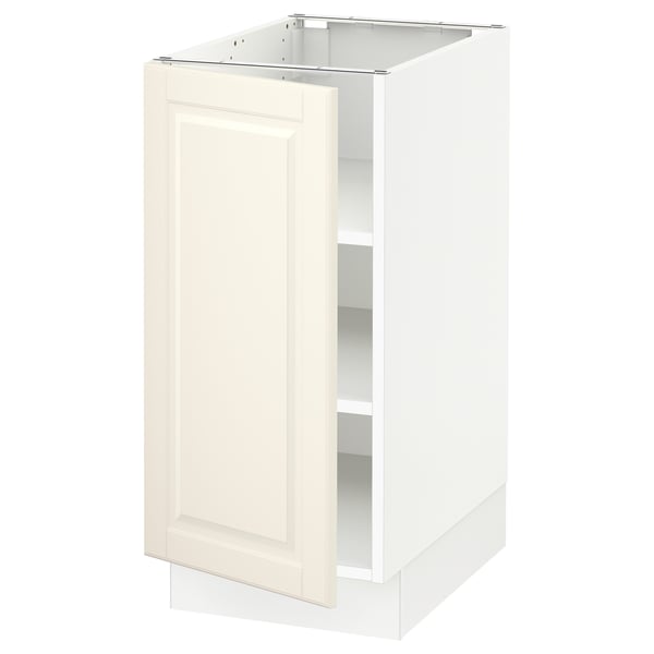 SEKTION Base cabinet with shelves, white/Bodbyn off-white, 38x61x76 cm