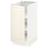 SEKTION Base cabinet with shelves, white/Bodbyn off-white, 38x61x76 cm