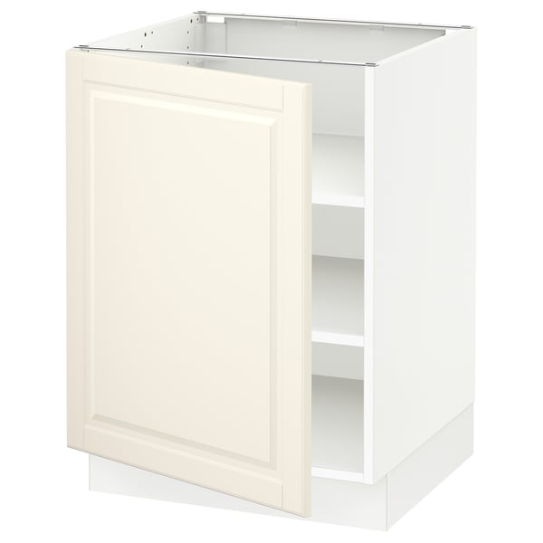SEKTION Base cabinet with shelves, white/Bodbyn off-white, 61x61x76 cm