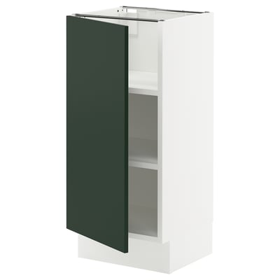 SEKTION Base cabinet with shelves, white/Havstorp deep green, 38x37x76 cm