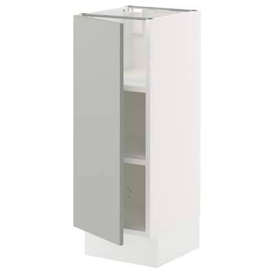 SEKTION Base cabinet with shelves, white/Havstorp light grey, 31x37x76 cm