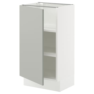 SEKTION Base cabinet with shelves, white/Havstorp light grey, 46x37x76 cm