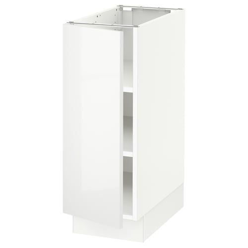 SEKTION white gloss kitchen cabinet, rectangular, modern clean design with adjustable shelves.