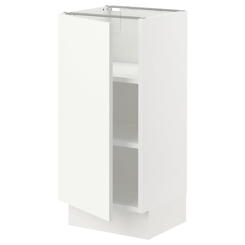 SEKTION Base cabinet with shelves, white/Vallstena white, 38x37x76 cm