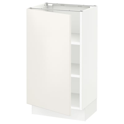 SEKTION Base cabinet with shelves, white/Veddinge white, 46x37x76 cm