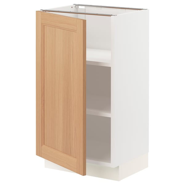SEKTION Base cabinet with shelves, white/Vedhamn oak, 46x37x76 cm