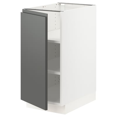 SEKTION Base cabinet with shelves, white/Voxtorp dark grey, 38x61x76 cm