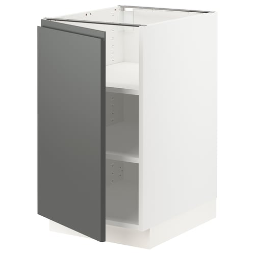 Ikea SEKTION kitchen cabinet, white and grey, two shelves, modern design.