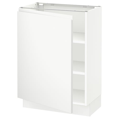 SEKTION white kitchen cabinet with minimalist design, featuring matte finish and adjustable shelves.