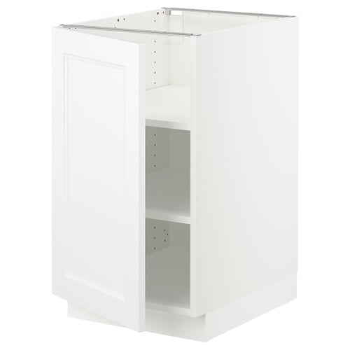 SEKTION white kitchen cabinet, rectangular, adjustable shelves, left-right door mount.