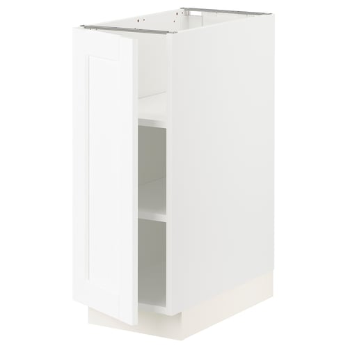 Modern white SEKTION kitchen cabinet with sleek design, adjustable shelves, and soft-close door.