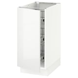 SEKTION Base cabinet with wire baskets, white/Ringhult white, 38x61x76 cm
