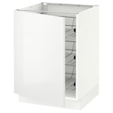 SEKTION Base cabinet with wire baskets, white/Ringhult white, 61x61x76 cm