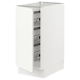 SEKTION Base cabinet with wire baskets, white/Vallstena white, 38x61x76 cm